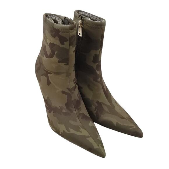 Good American Kickstand Bootie Camo Neoprene High Heeled Ankle Boot - Picture 2 of 11